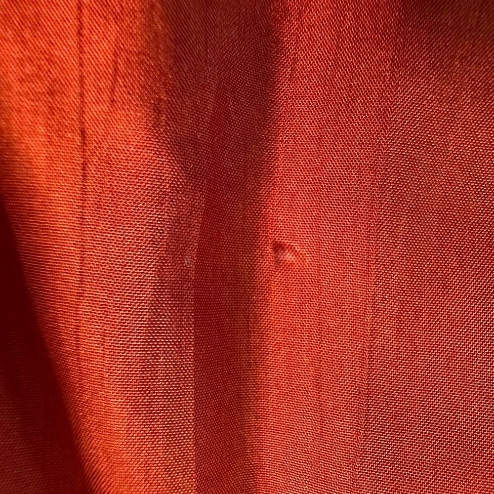 Vintage Yessica by C&A 100% Silk Rust Orange Asymmetrical Button Blouse (US 12) - Picture 9 of 14
